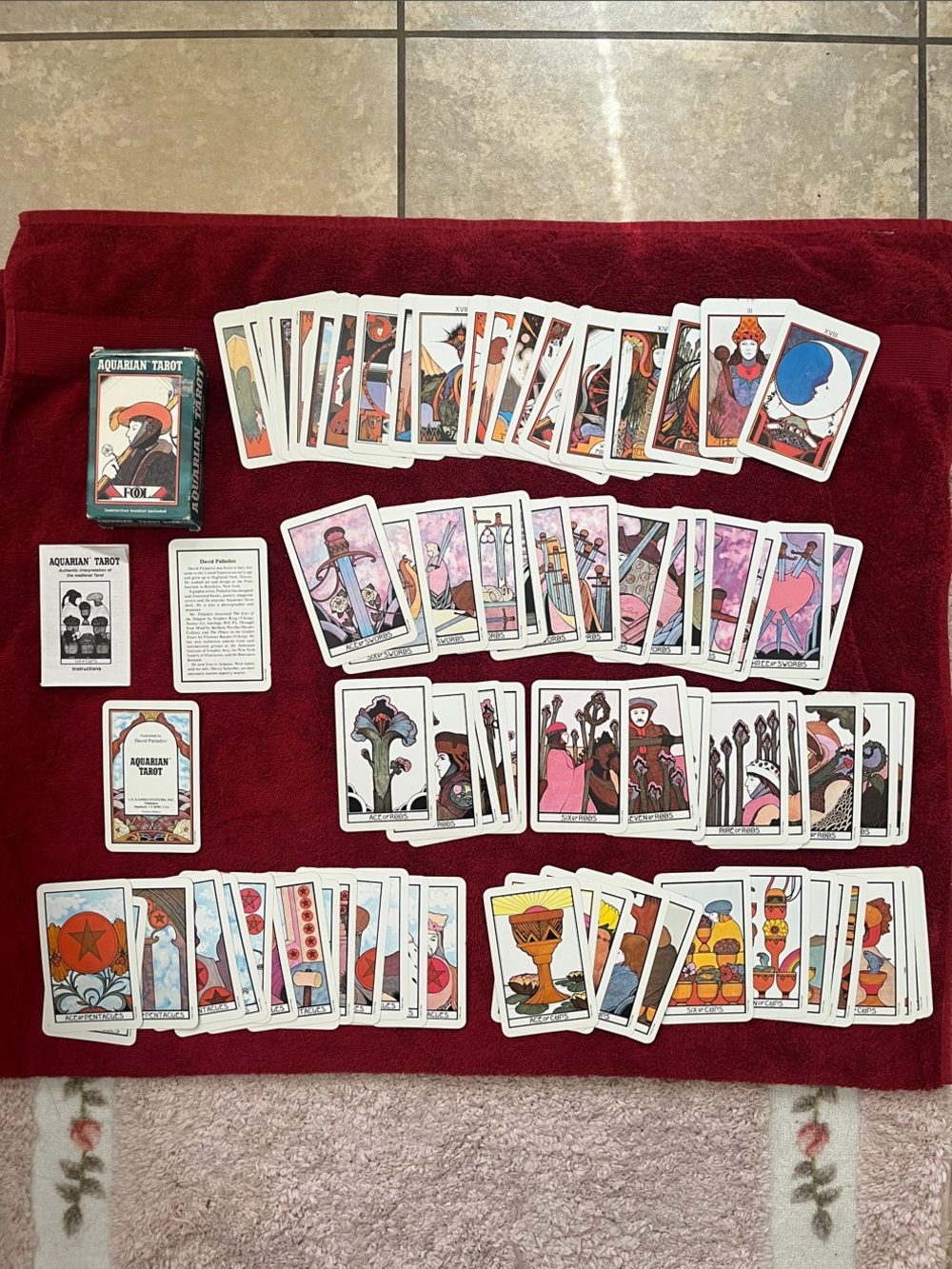 Vintage 1970 Aquarian Tarot Deck, complete, excellent condition